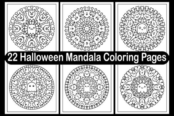 22 Halloween Mandala Coloring Pages for Real Embroidery Projects