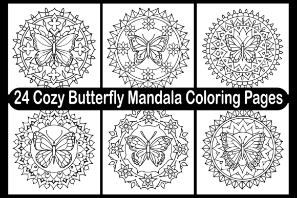 24 Cozy Butterfly Mandala Coloring Pages Graphics Review