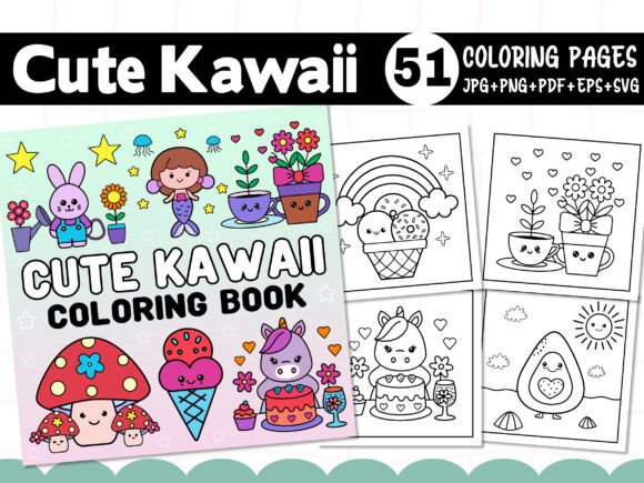 50 Cute Kawaii Coloring Pages for Kids: A Designer’s Take