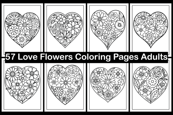 57 Love Flowers Coloring Pages Adults Graphics Review