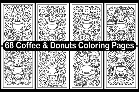 68 Coffee Donuts Coloring Pages: A Creative Design Asset for Modern Branding