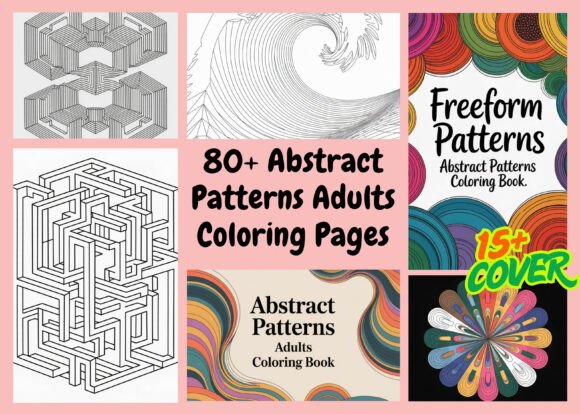 Abstract Patterns Coloring Pages Graphics for Creative Crafting
