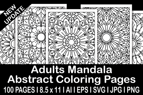 Adults Mandala Abstract Coloring Pages Graphics
