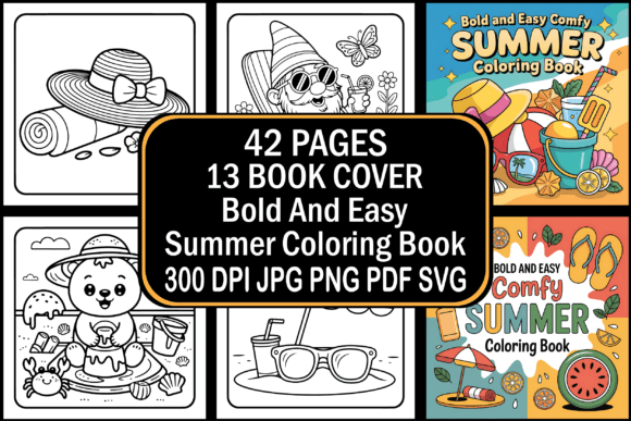 Bold and Easy Summer Coloring Book: A Graphic Design Asset for Local Business Branding