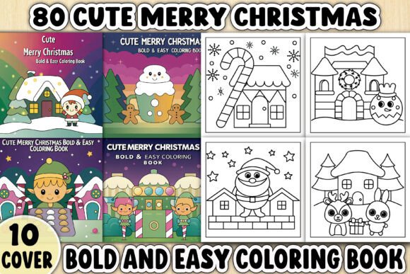 Bold Cute Merry Christmas Coloring Pages for Handmade and Print Projects