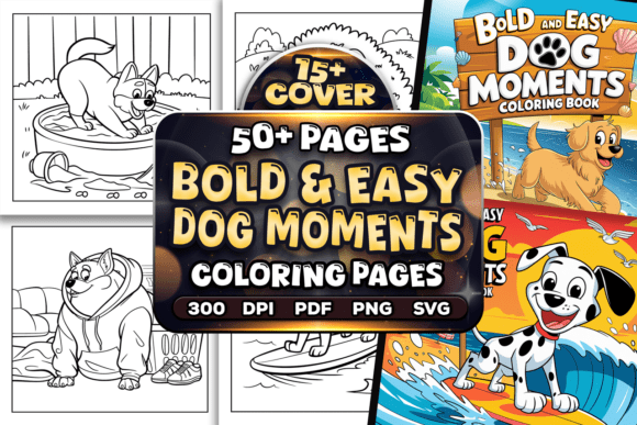 Bold Easy Dog Moments Coloring Pages Review for Real Embroidery Projects