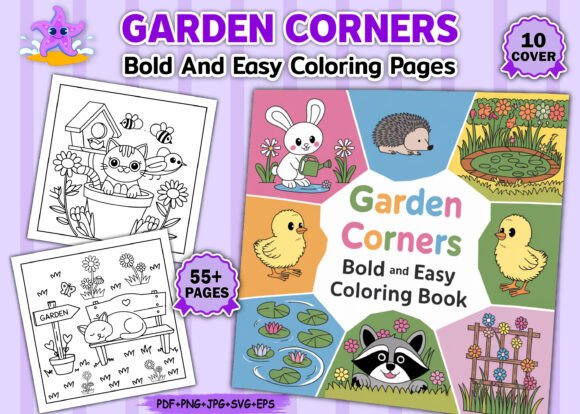 Bold Easy Little Garden Coloring Pages: A Vibrant Graphic Design Asset for Local Business Branding
