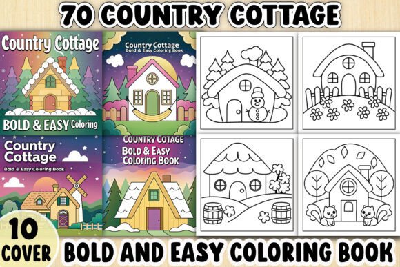 Country Cottage Bold Easy Coloring Pages: A Graphic Designer’s Perspective