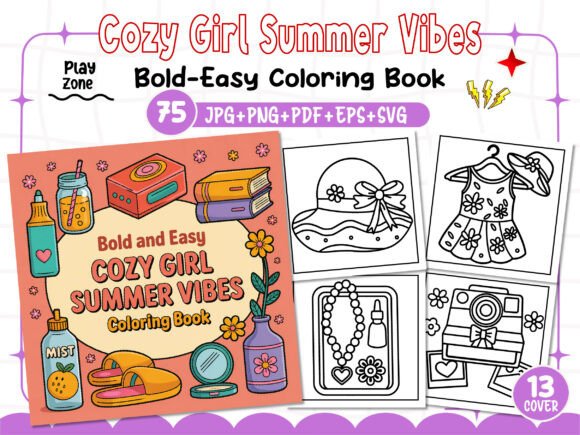 Cozy Girl Summer Vibes Coloring Pages Review