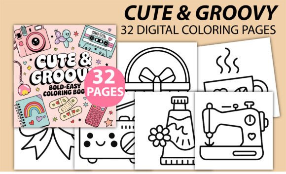 Cute Groovy Bold Easy Coloring Pages Review for Real Embroidery Projects