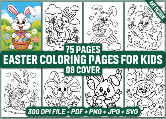 Easter Coloring Pages for Kids: A Vibrant Graphic Design Asset for Marketing