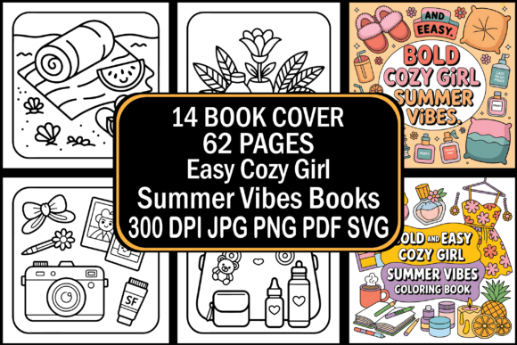 Easy Cozy Girl Summer Vibes Books – A Graphic Design Asset Review