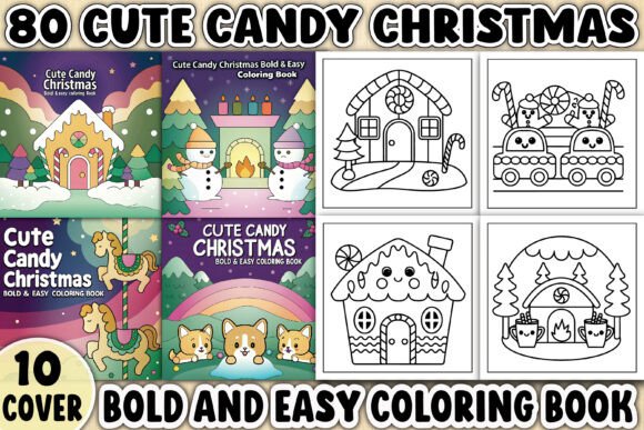 Easy Cute Candy Christmas Coloring Pages: A Versatile Graphic Design Asset for Content Creators