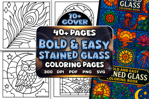 Easy Stained Glass Patterns Coloring: A Unique Graphic Design Asset for Creative Projects