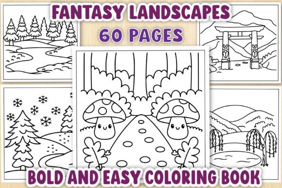 Fantasy Landscapes Coloring Pages: A Graphics Review for Digital Sellers