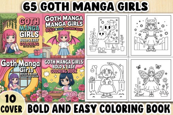 Goth Manga Coloring Book Page for KDP: A Graphic Design Asset Worth Adding to Your Toolkit