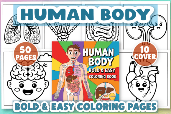 Human Body Coloring Pages: Bold Graphics for Real Craft Projects