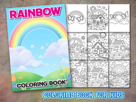 Rainbow Coloring Pages and Book Cover Graphics for Real Crafting