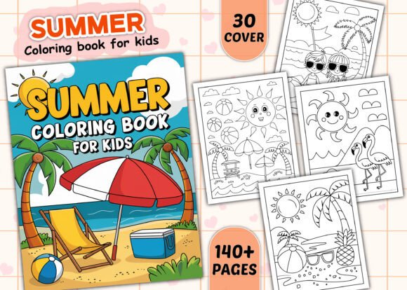 Summer Coloring Book Pages for Kids: A Graphic Design Asset That Shines