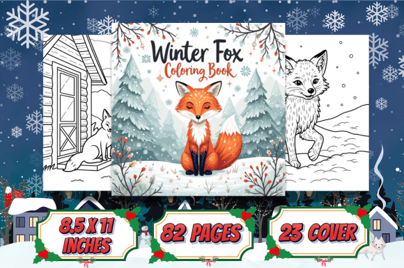 Winter Fox Coloring Book – A Creative Design Asset for Branding and Marketing